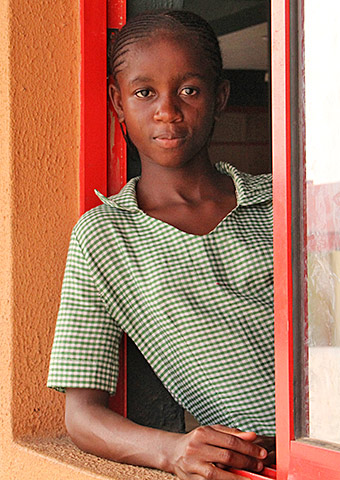 A young girl at the Stephen Center in Nigeria.