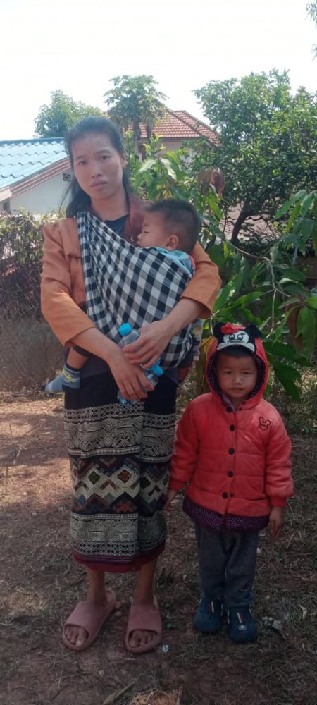 Pin with her two youngest children, 4-year-old Alan and 18-month-old Maysa.