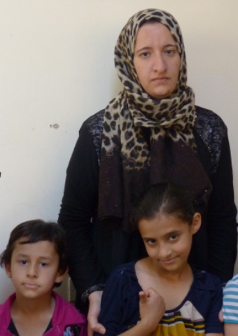 "Fatima" and her two children are among the many displaced people being helped by Christians in the Middle East.