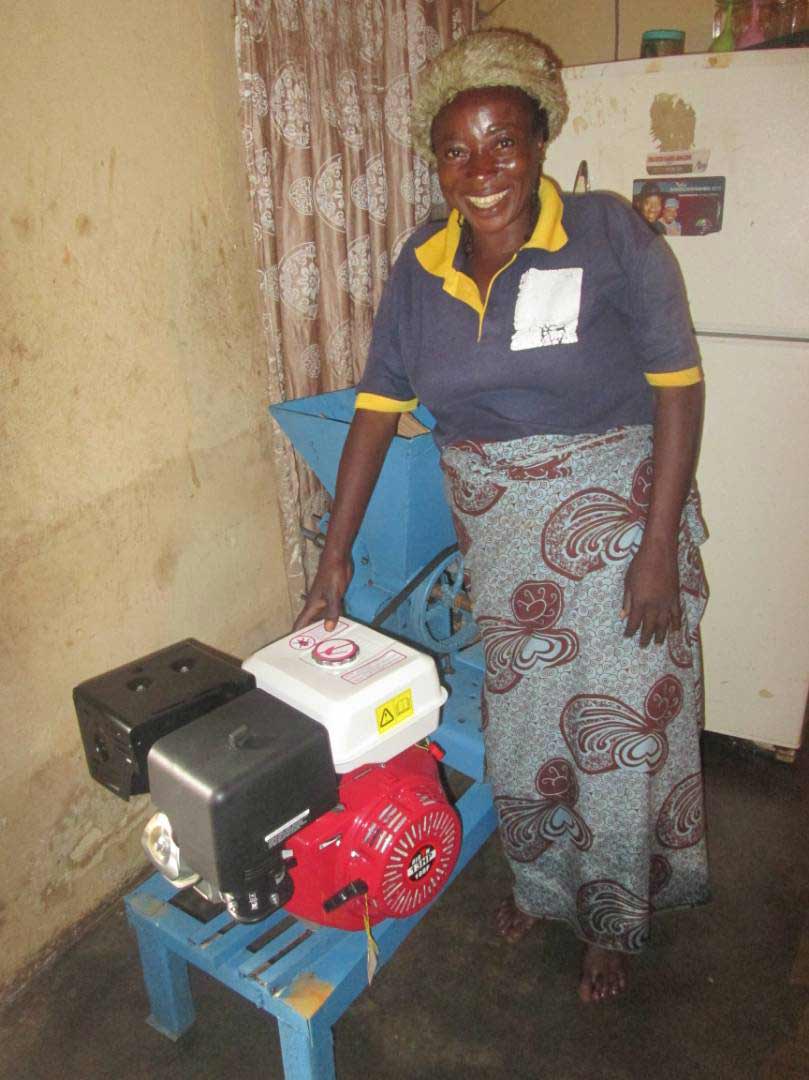 Hasina was overjoyed when she received the gift of a grinding machine.