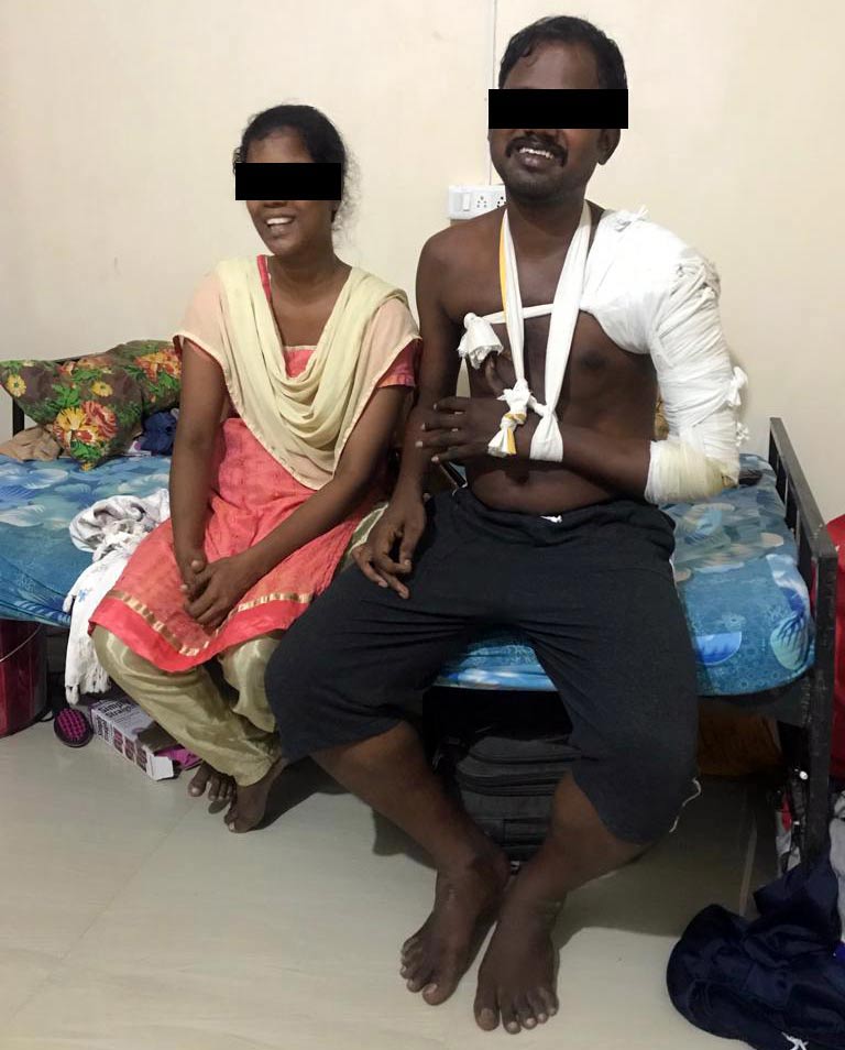 Pastor Mahesh and his wife in the hospital.