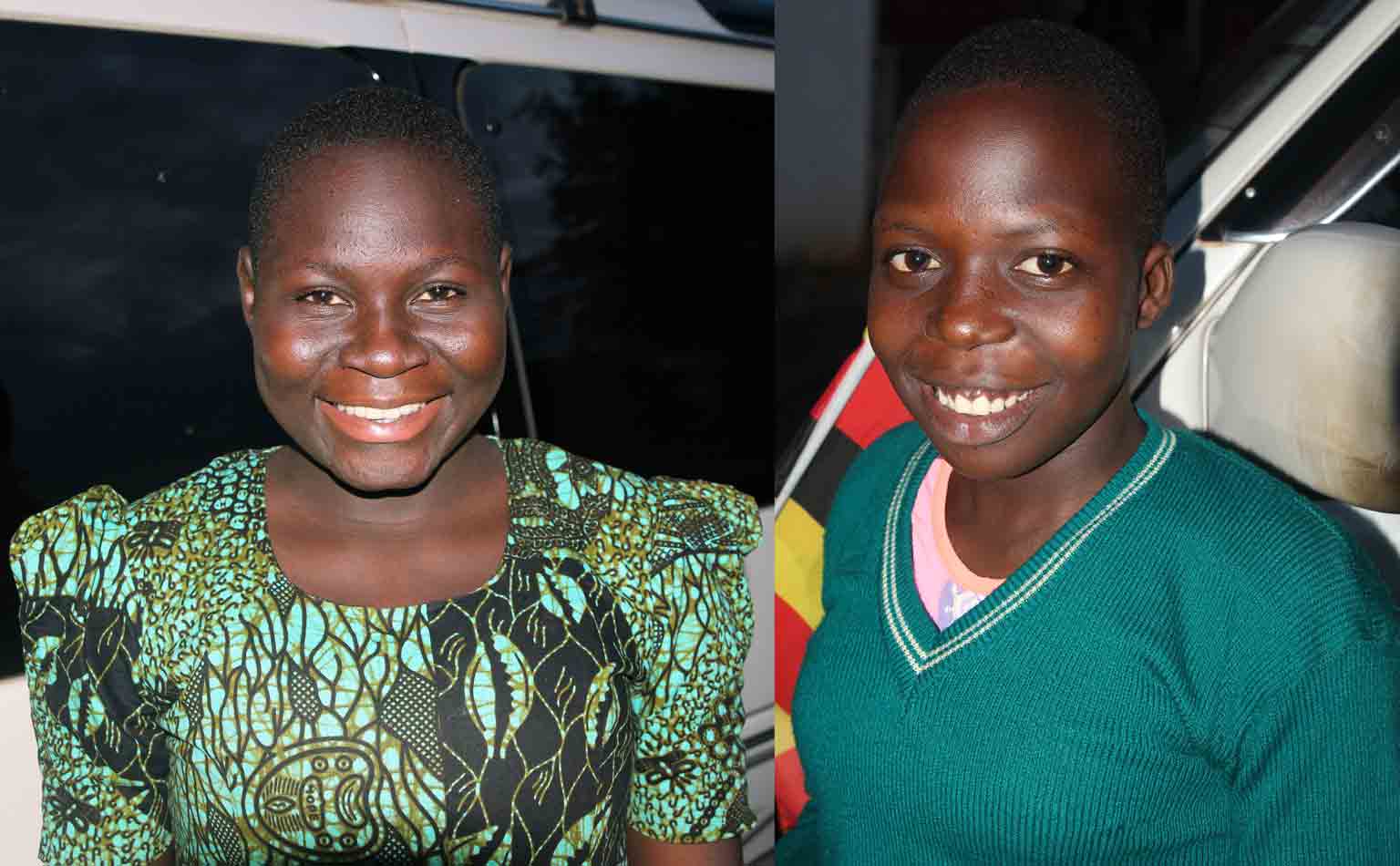 Nasira (left) and Hanifah (right) worry about their mothers, who they left behind.