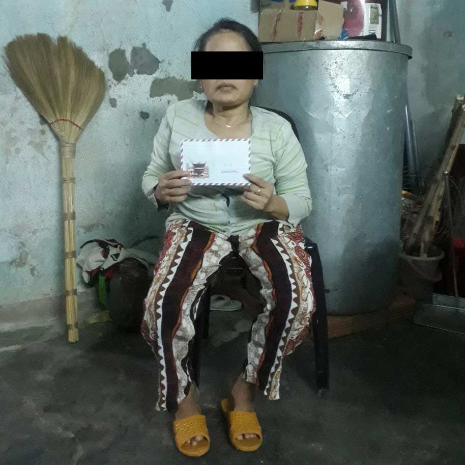 Dinh suffered major burns on her legs, requiring hospital treatment.