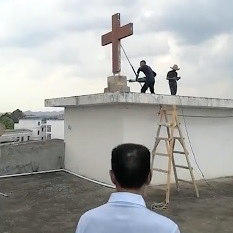 Officials removed two more crosses from two churches in Wenzhou.