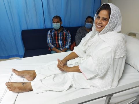 Samina Azeem awaits yet another surgery on her foot to correct injuries she sustained when a suicide bomber attacked her church in 2013.