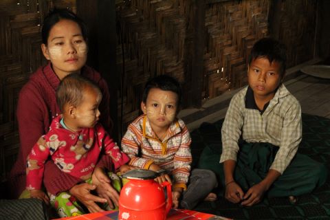 A Christian family in Myanmar, evicted from their village years ago.