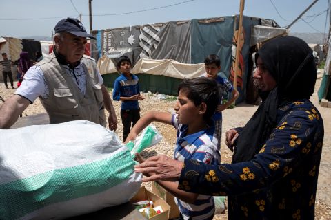 Aid distribution in Lebanon