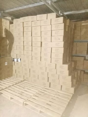 Bibles in storage awaiting distribution