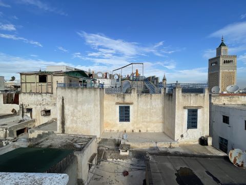 A rooftop scene in Tunis, the capital of Tunisia