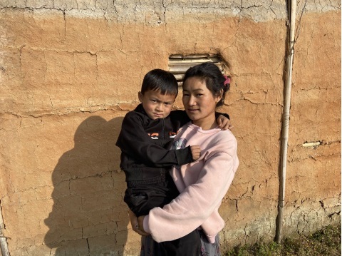 Deepa with her son