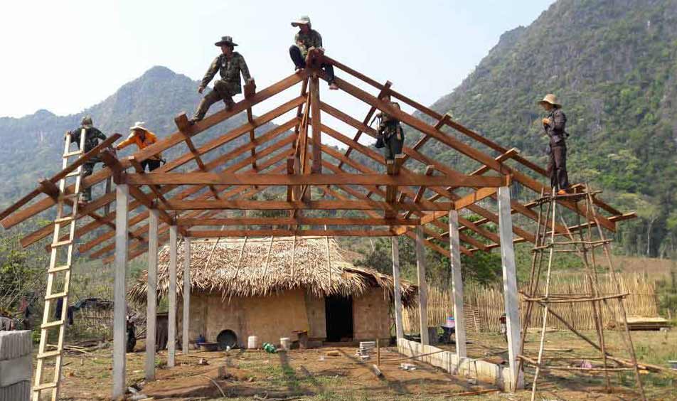 Construction begins on a new house.
