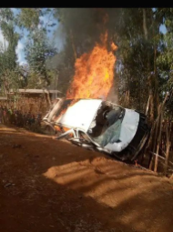 A church member's car was destroyed.