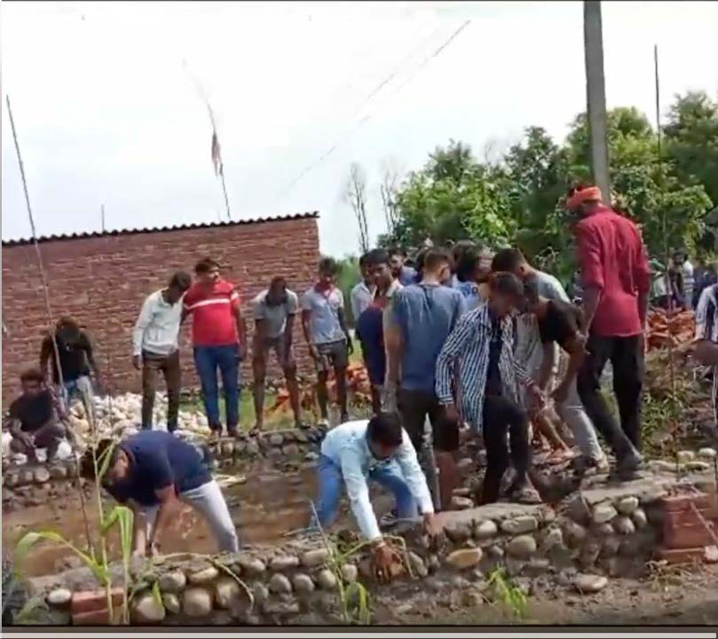 Hindu radicals demolished the foundation of this church building.