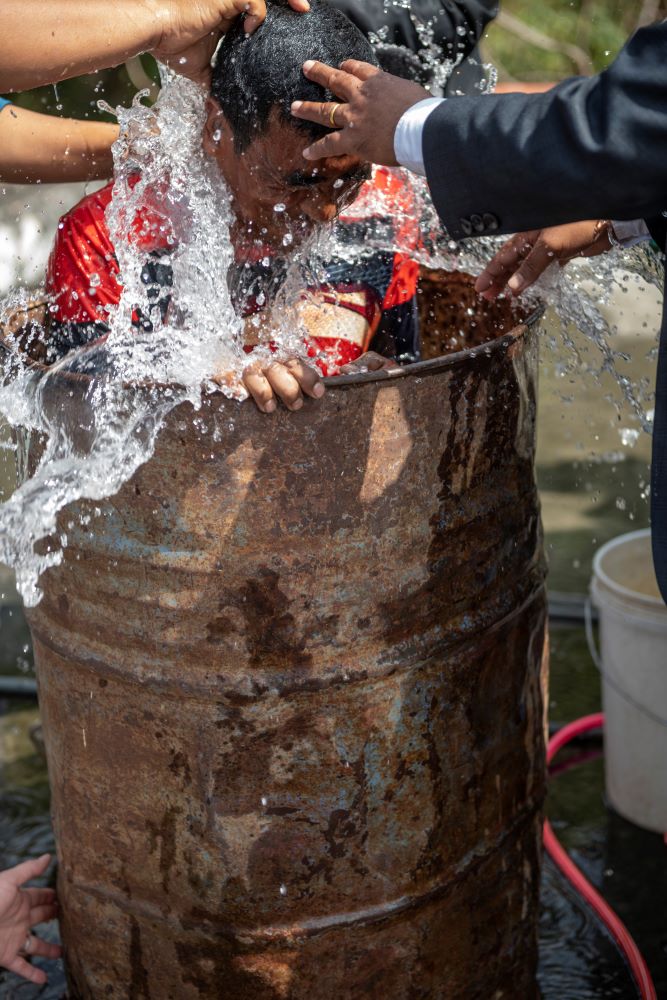 In Nepal, baptisms are seen as violations of anti-conversion laws.