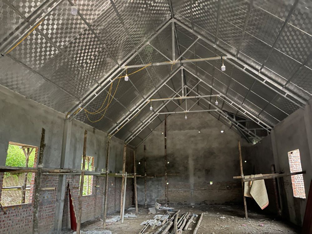 The new building, shown here under construction, now houses a vibrant ministry.