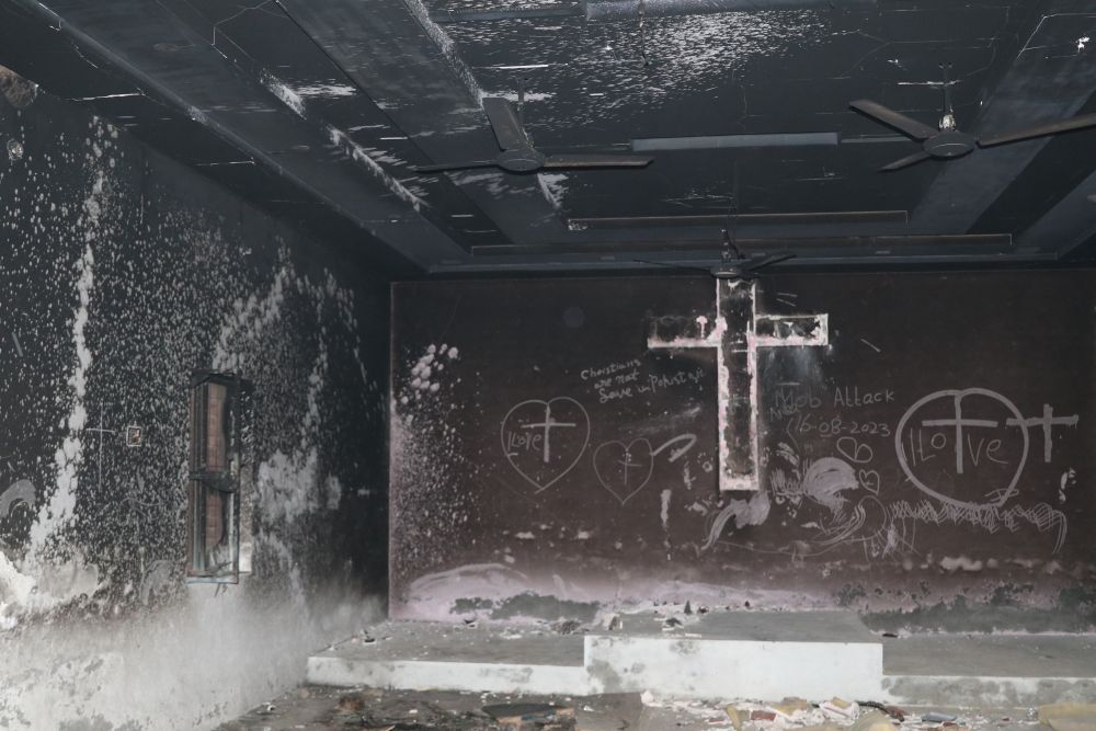 A Pakistani church attacked and burned by radical Muslims in 2023.