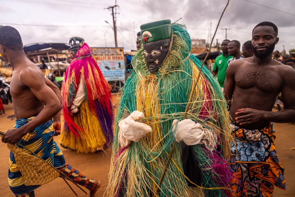 Voodooists on parade in Benin.