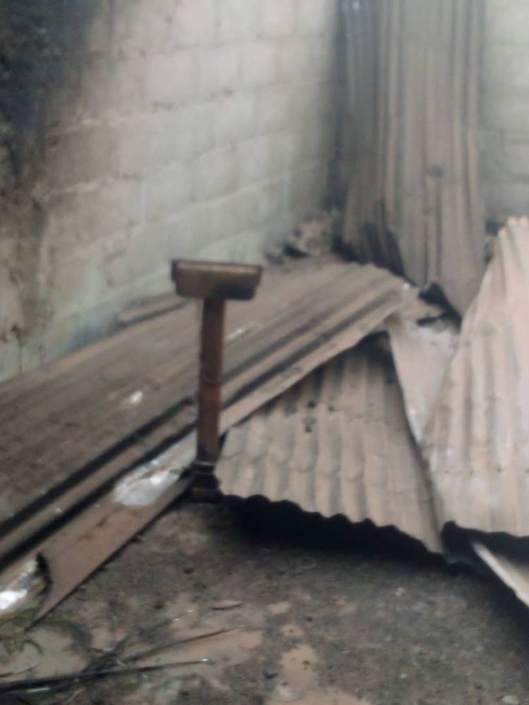 Islamist militants destroyed the roof and parts of this church in Togo.