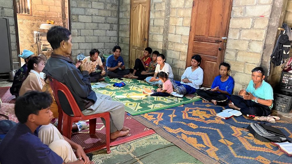 Five Christian families facing increasing pressure in northern Laos meet for worship and prayer.