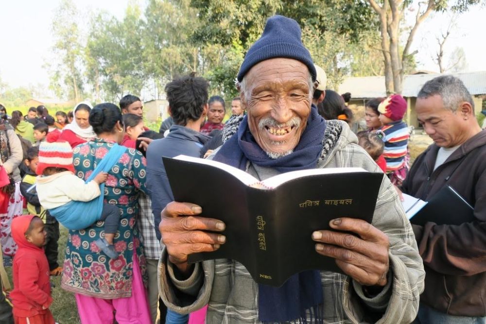 A Christian in Nepal experiences the joy of receiving a Bible in his language.