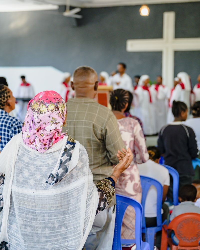 Christians at a church service in Ethiopia.