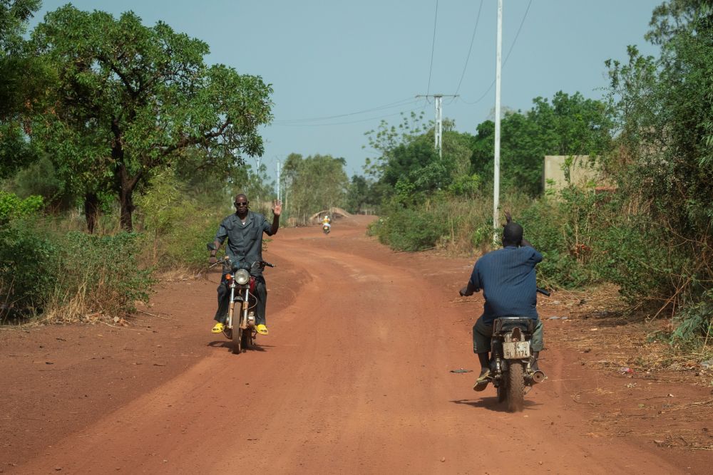 Many Burkinabe rely on small motorcycles or bicycles for transport.