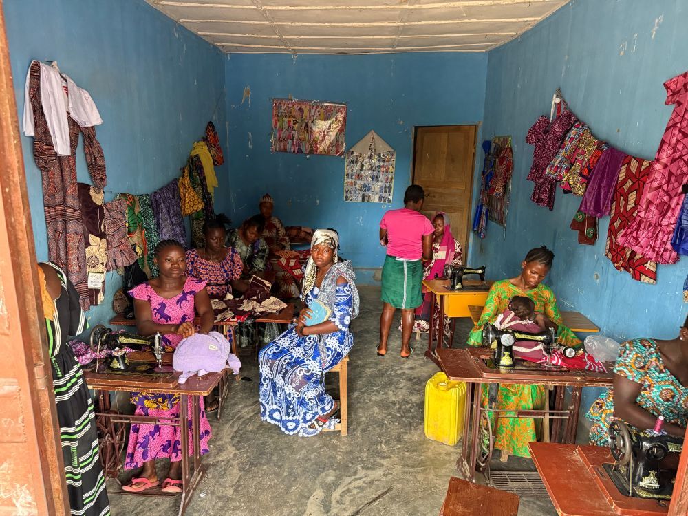 Isata had never sewn before being enrolled in this Christian training program.