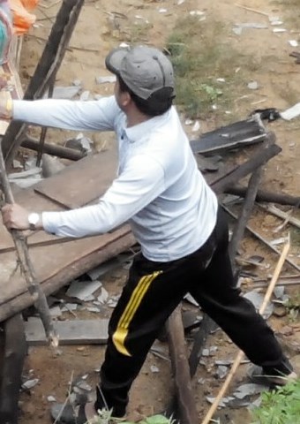 A believer from a Hmong church captured a video of people in the village taking the roof off of their church in Laos. .
