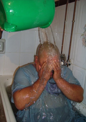 A man in North Africa is baptized during a special service for believers.