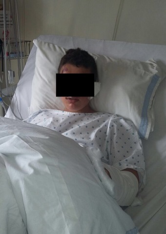 This young boy was nearly killed after being hit by a motorbike.