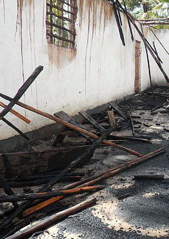 The EAGT church in Mafia was burned by radicals.